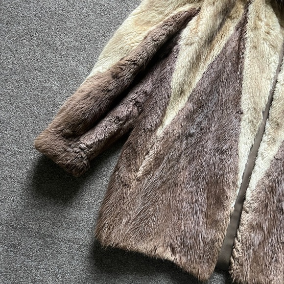 Vintage Jay Lennad Furs Two Toned Genuine Fur Coat Jacket Satin Lining Women S/M - Picture 5 of 14